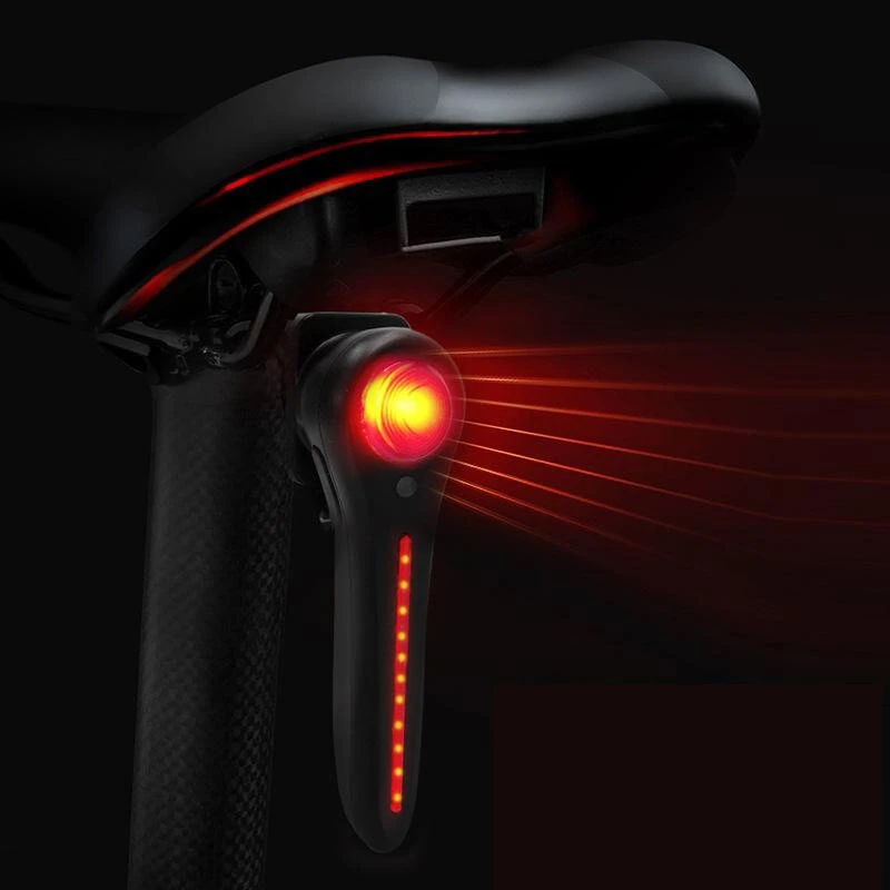 BIKIGHT Smart Brake Sensing Bike Taillight Light Sensing Rear Light 6 Lighting Modes IPX6 Waterproof Type-C Rechargeable Bicycle Rear Light — image 1