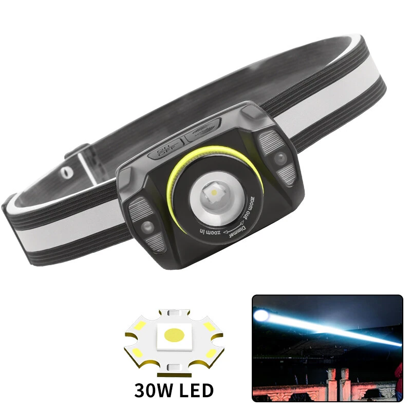 Bikight Smart Sensor USB Rechargeable LED Headlamp Zoom Headlight Fishing Accessories Work Light Camping Head Lamp Flashlight — image 1