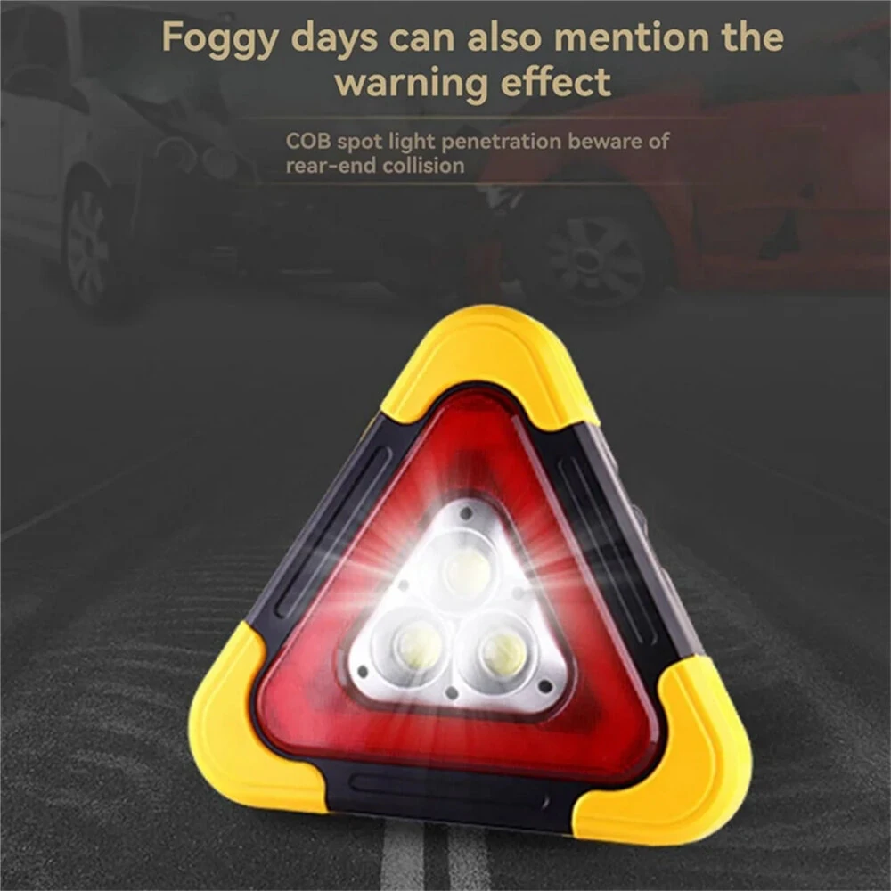 BIKIGHT Solar Emergency Triangular Roadside Warning Light USB Super Bright LED Work Lights for Car Repairing Camping Hiking Hunting — view 4