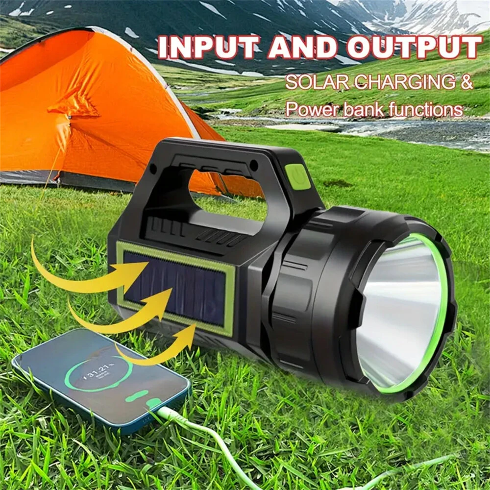 Bikight Solar Flashlight for Emergencies Search LED Solar Camping Lights Multifunctional Flashlight Power Bank — view 7