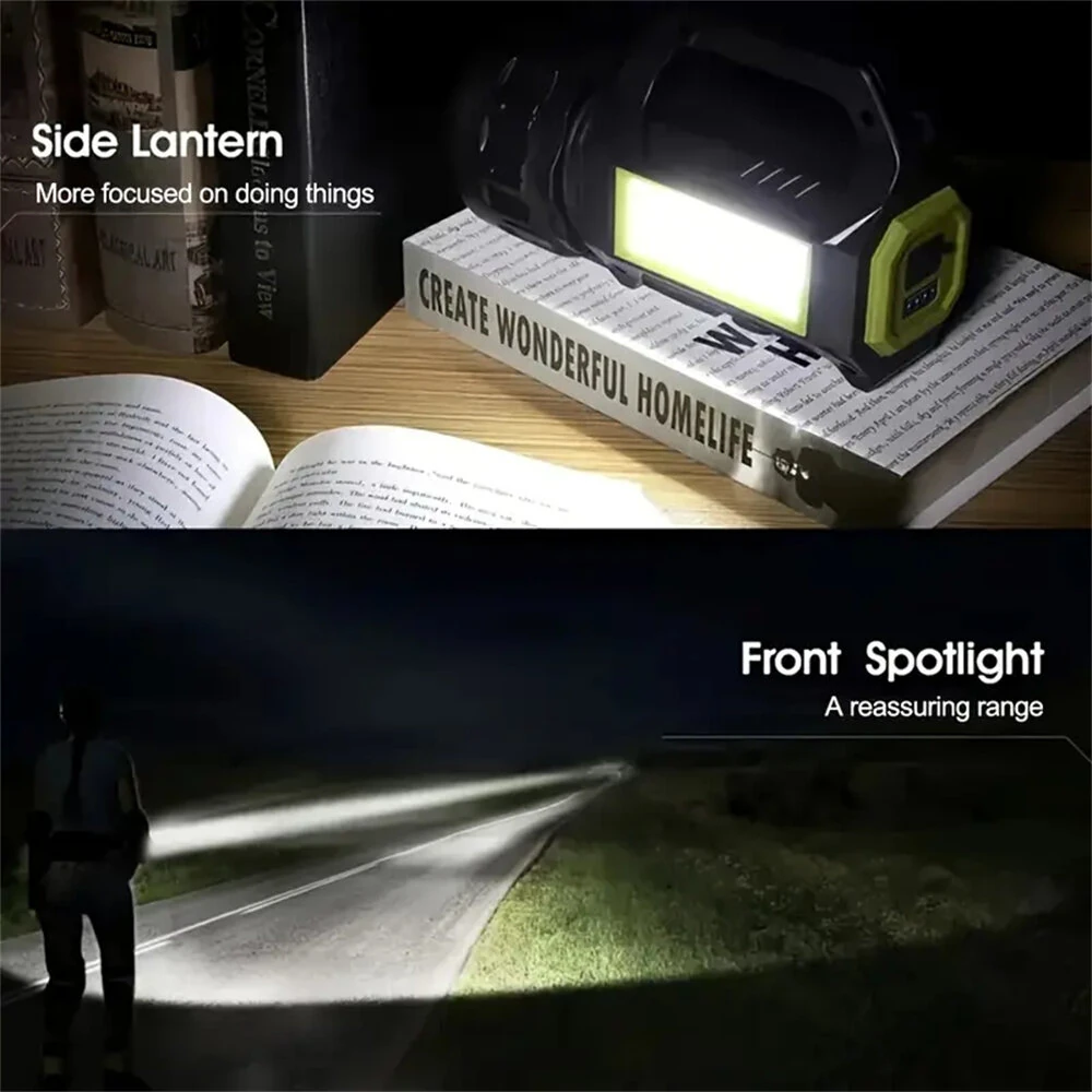 Bikight Solar Flashlight for Emergencies Search LED Solar Camping Lights Multifunctional Flashlight Power Bank — view 9