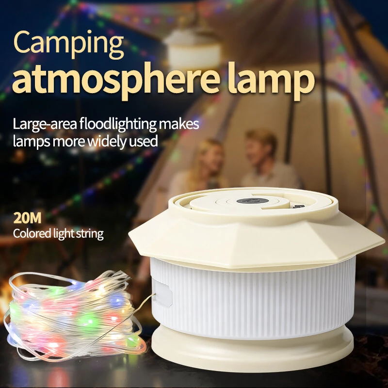 Bikight T-16A Outdoor Camping Atmosphere Light 20m LED String Lamp 1800mAh USB-C Rechargeable IPX4 Waterproof 7 Modes Tent Lantern for Camping Backpacking — view 3