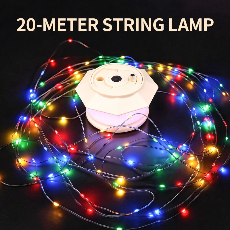 Bikight T-16A Outdoor Camping Atmosphere Light 20m LED String Lamp 1800mAh USB-C Rechargeable IPX4 Waterproof 7 Modes Tent Lantern for Camping Backpacking — view 4