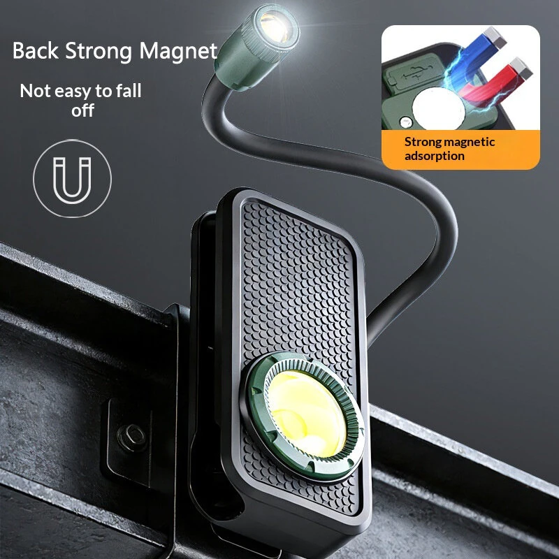 Bikight W12 Magnetic Flexible Tube Work Light with Intelligent Digital Display COB LED 800LM 1500mAh Type-C Rechargeable Gooseneck Clip Magnet Work Light for Camping Repair — view 2