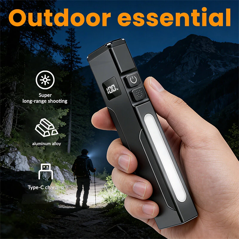 Bikight X729 1000LM RGB Moonbox Flashlight High Lumens EDC Flat Magnetic UV Light with Battery Display Type-C Rechargeable Super Bright for Camping Work Inspection — view 4