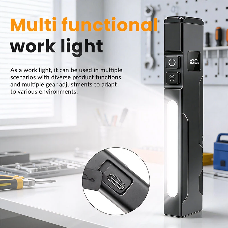 Bikight X729 1000LM RGB Moonbox Flashlight High Lumens EDC Flat Magnetic UV Light with Battery Display Type-C Rechargeable Super Bright for Camping Work Inspection — view 6