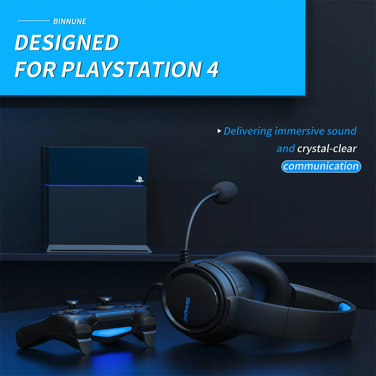 BINNUNE BG02 Gaming Headset Wired Headphones with Microphone Titanium 50mm Drivers 3.5mm Wired Connection Headphones — view 2
