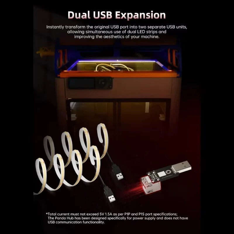 BIQU Panda Hub 3D Printer Hub Double USB Output Extension Adapter Module for P1S/P1P Seamlessly Integration — view 4