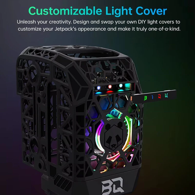 BIQU Panda Jetpack V2 360° Cooling Multi-Color Lighting MJF Nylon/Injection VS Panda Jet with Back Shell Lightweight for Bambu Lab P1 X1 — view 4