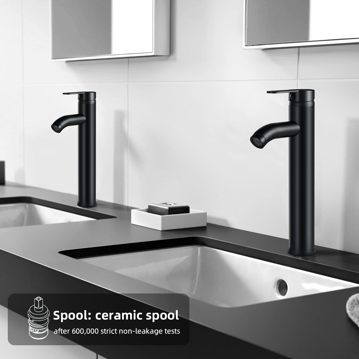 Black Bathroom Faucet Hot Cold Water Sink Mixer Tap Stainless Steel Paint Basin Faucets Single Hole Tapware — view 9