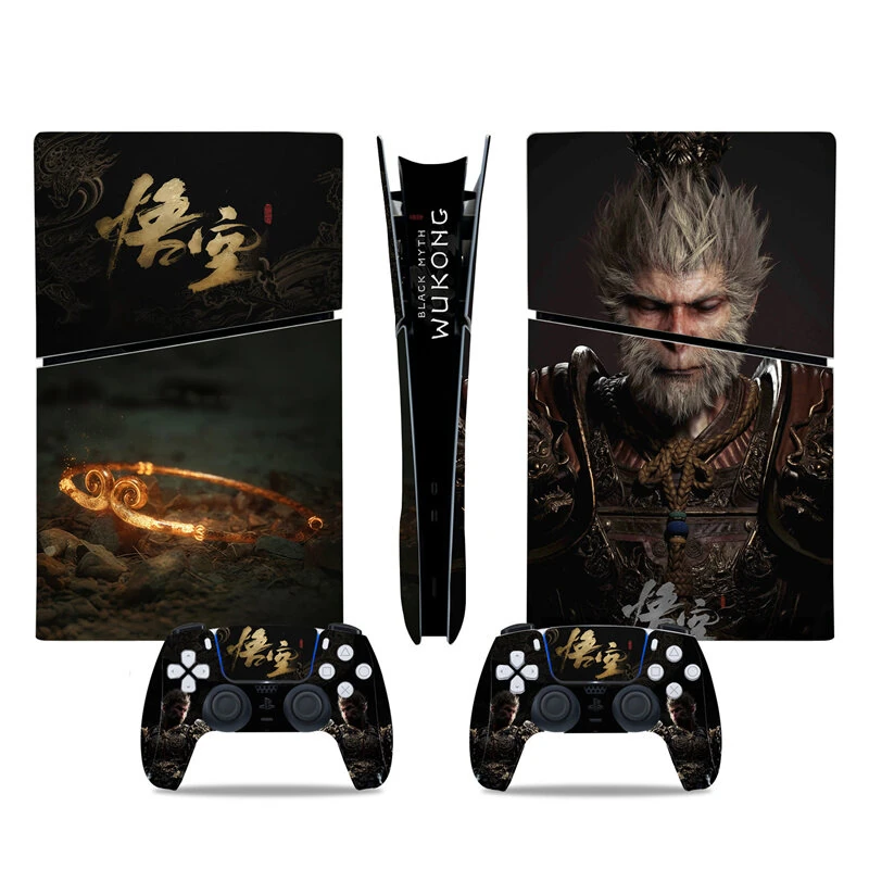 [Black Myth:WuKong] Full Skin Stickers Set Protection Decoration Skin Kit for PS5 Slim Digital Game Console & Controller — view 7