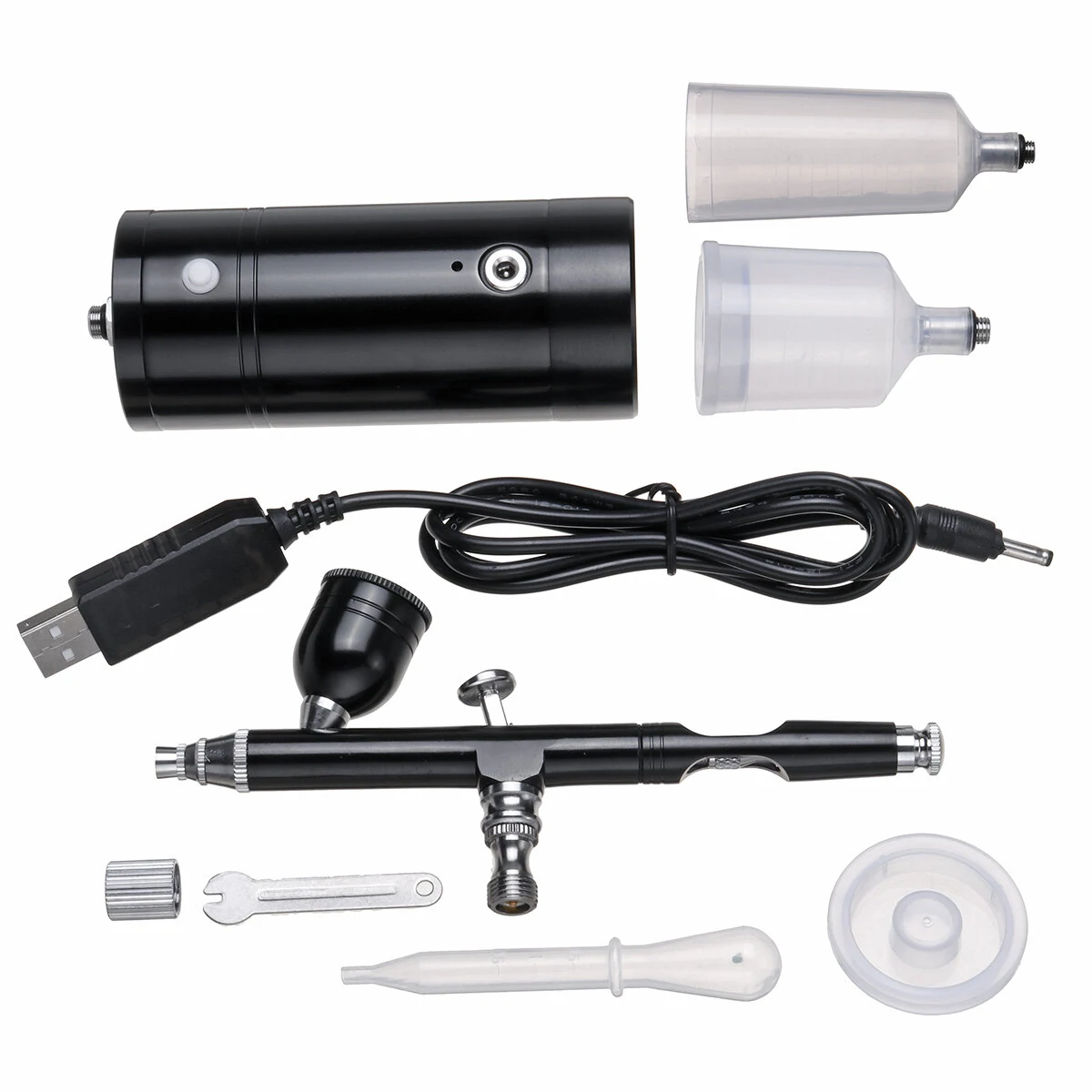 Black Portable Rechargeable Mini Electric Small Airbrush Air Pump Set Marker Pen Atmospheric Pressure Model Spray Paint Color Painting — Pricio