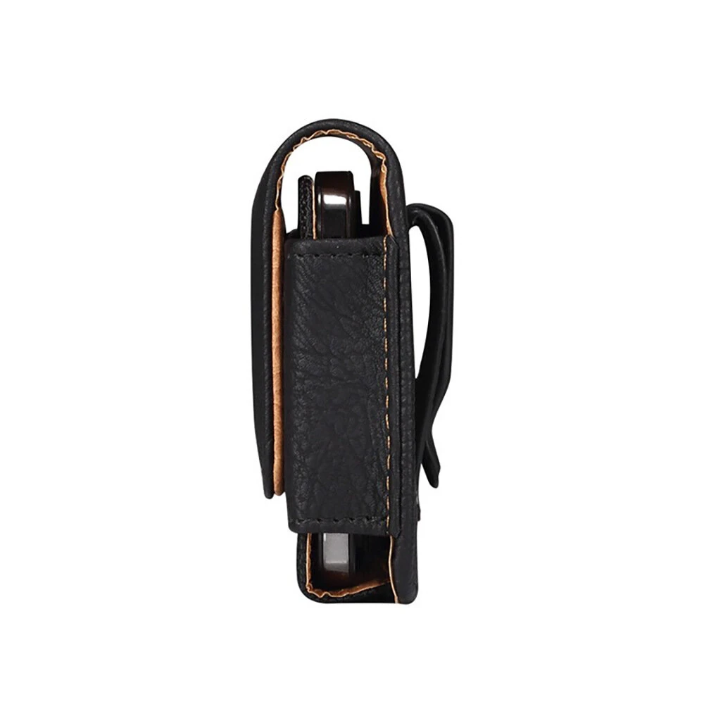 Black PU Leather Phone Holster Magnetic Horizontal Waist Pouch with Belt Clip — view 10