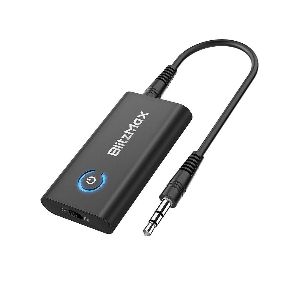 BlitzMax BT05 Transmitter Receiver bluetooth V5.2 Apt Adaptive Low Latency HiFi Sound Dual link Pairing 2 in 1 Audio Mini Portable Adapter for PC TV Wired Speaker — BlitzMax