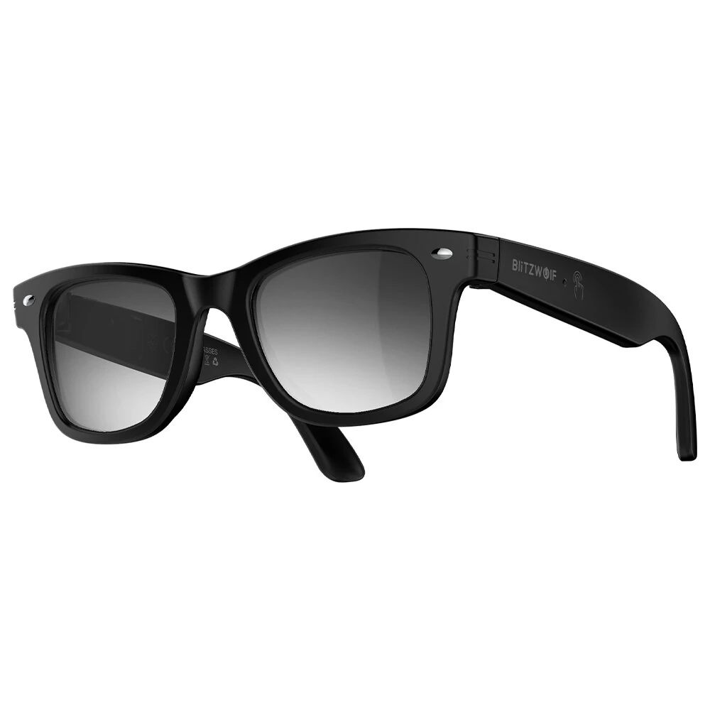 BlitzWolf BW-AG1 AI Smart Glasses Heart Rate Blood Oxygen Monitoring UV Detection 100+ Languages AI Translation HiFi Audio IP66 Waterproof Fitness Tracking Smart Audio Glasses — view 3