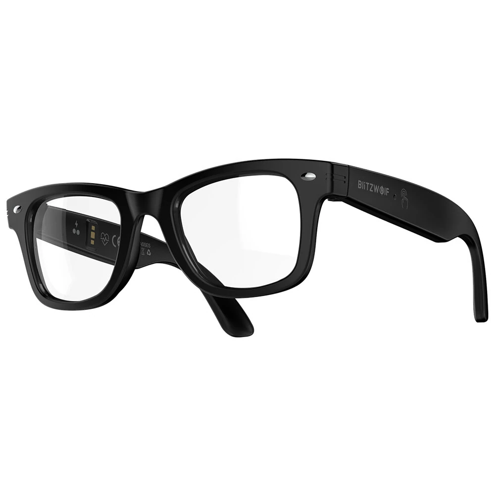 BlitzWolf BW-AG1 AI Smart Glasses Heart Rate Blood Oxygen Monitoring UV Detection 100+ Languages AI Translation HiFi Audio IP66 Waterproof Fitness Tracking Smart Audio Glasses — view 4