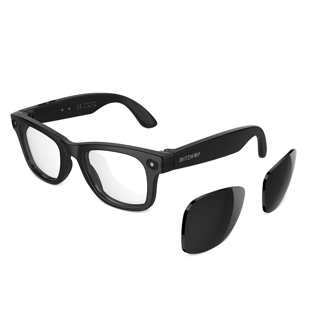 BlitzWolf BW-AG1 Pro AI Smart Glasses with HD Camera 8MP 32MP Interpolated WiFi bluetooth Call 3D Stereo Surround Sound Dual Noise Cancelling 35g IP65 Waterproof Smart Audio Glasses — view 6