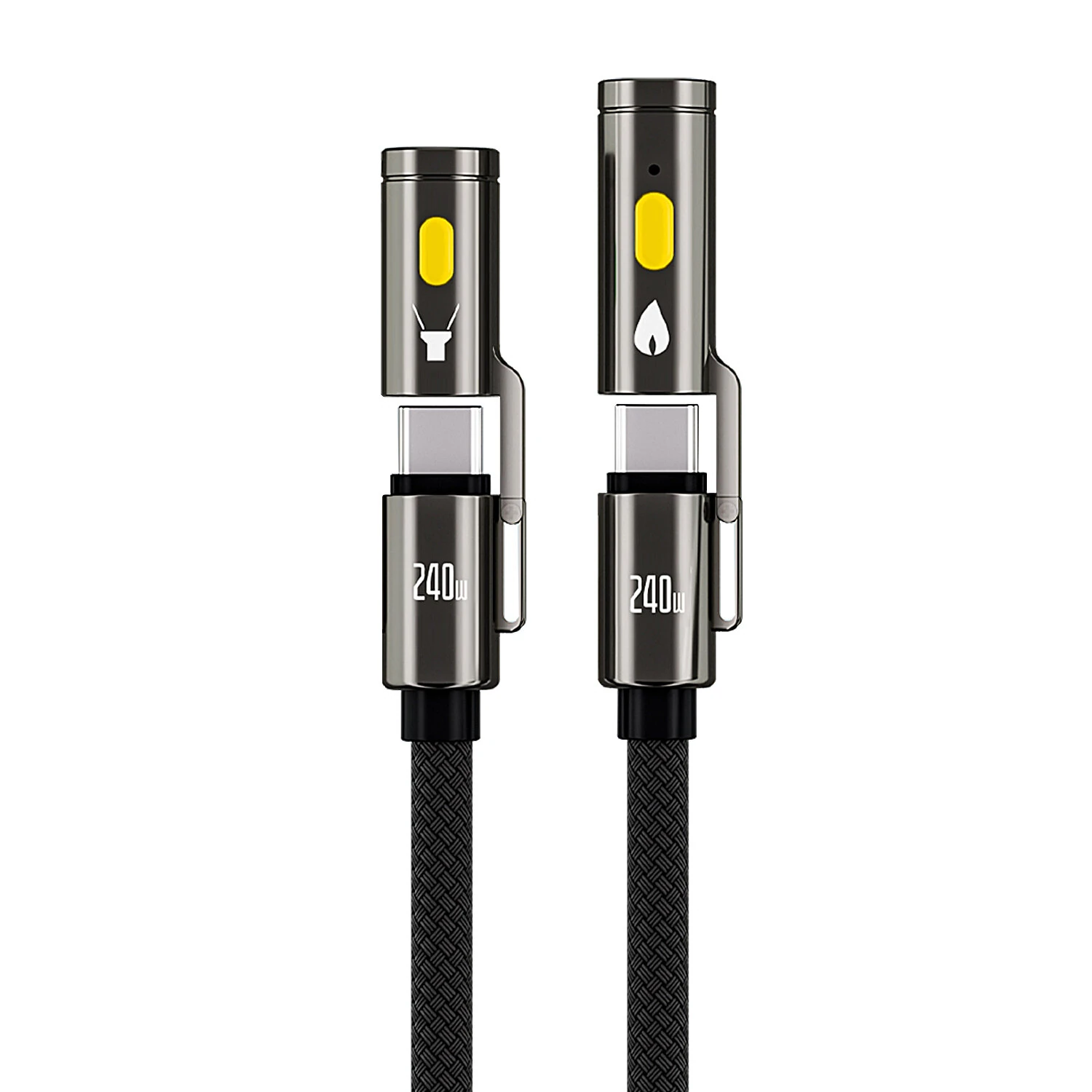 BlitzWolf® BW-HDC9 4-in-1 240W Fast Charging Outdoor Lighting Cigarete Lighter 1.2M 2M Nylon Braid 480Mbps Data Cable — image 1