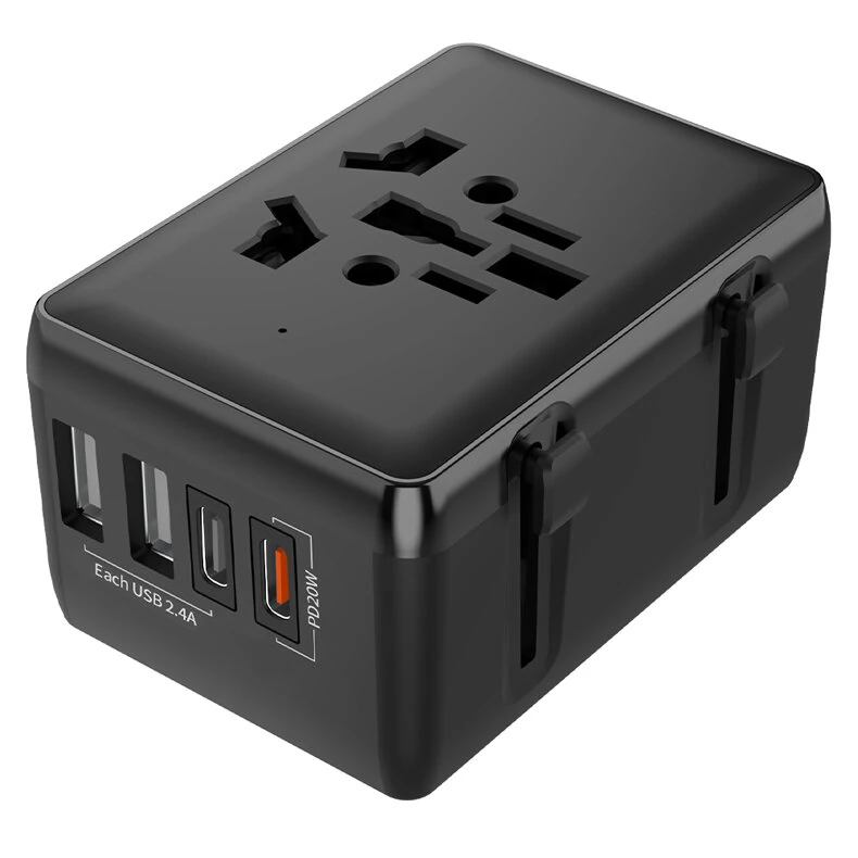 BlitzWolf BW-TA1 Universal Travel Adapter Plug with 4 USB EU UK US AU AC Power Charger Adapter Outlet Converter Socket — view 2