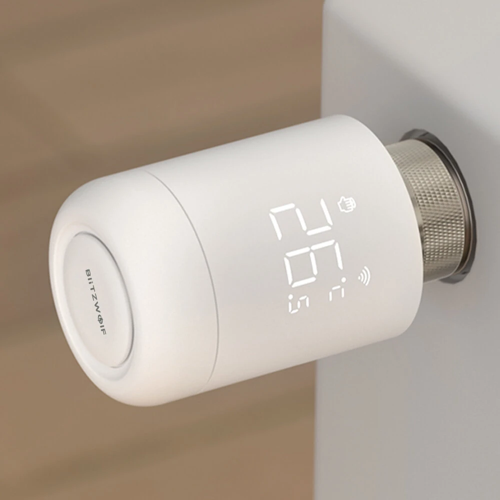 BlitzWolf® BW-TRV16 WiFi Smart Thermostatic Radiator Valve Intelligent Thermostat Temperature Controller Programmable Set Schedules APP & Voice Control Work with Alexa Google Home — view 5