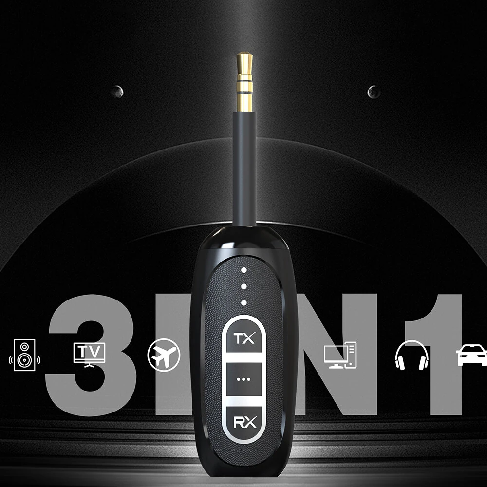 BlitzWolf® BW-LE515 3 in 1 bluetooth Audio Adapter Transmitter Receiver Broadcast Wireless 3.5mm Aux Audio Adapter Support LDAC LHDC Hi-Res For TV PC Speaker Home Sound System — view 5