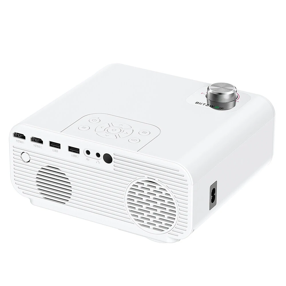 BlitzWolf® BW-V5Max LED Projector Android 9.0 System Auto Focus Physical 1080P Resolution 9000 Lumens 6D-Keystone Correction Support Side Projection Bluetooth 5.0 Portable Movie Compatible with TV Stick Smartphone HD USB AV Home Theater Video EU Plug — view 7