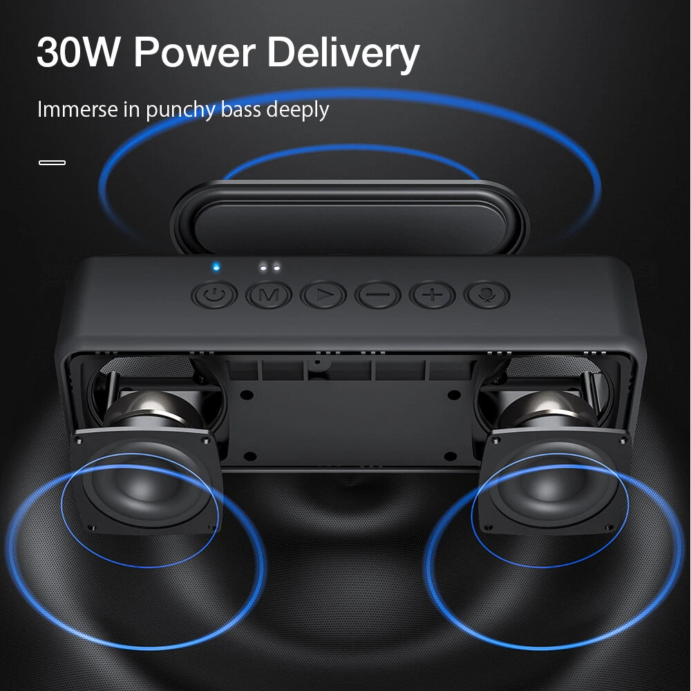 BlitzWolf® BW-WA4 30W Wireless Speaker Portable bluetooth Speaker Double Drivers Bass TWS Stereo IPX6 Waterproof TF Card AUX Outdoors Speaker — view 4
