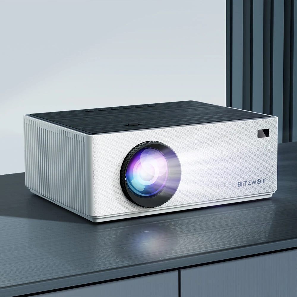 BlitzWolf®BW-V8 FHD Projector LCD LED Android 11.0 OS 480ANSI Lumens 4D Keystone Correction Dual-5G WIFI 4K Decoding Digital Zoom Mini Portable Projector Outdoor Movie — BlitzWolf