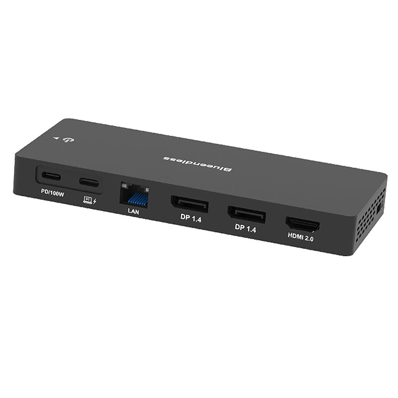 Blueendless HP1306 13-in-1 Type-C Docking Station with DP1.4*2 / HDMI-Compatible 2.0 PD100W LAN USB-C3.2 USB3.2 SD/TF Card Slot 3.5mm Audio Muitifunctional USB Hubs