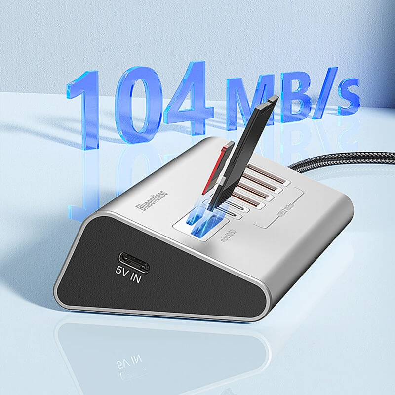Blueendless HU806 8-in-1 USB-A Type-C Docking Station with 10Gbps USB-A 3.2*4 / USB-C 3.2*2 / SD/TF3.0 Multi-ports Aluminum Alloy Hubs Adapter Free Driver for Laptop Tablet Phone with Power Supply Port — view 2