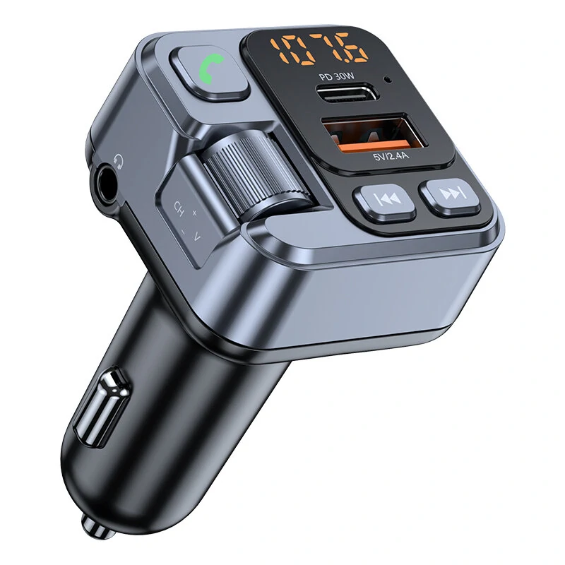 Bluetooth 5.1 Car Receiver MP3 Play Car Multifunctional Music PD30W 5V/2.4A Handsfree With USB Charge Adapter — Bluetooth