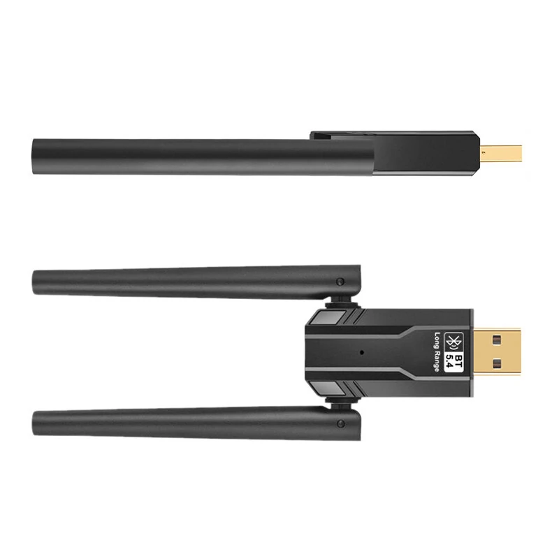 Bluetooth 5.4 USB Adapter 150M Dual Antenna Dongle for PC Wireless Mouse Keyboard Music Audio Receiver Transmitter Plug and Play — view 3