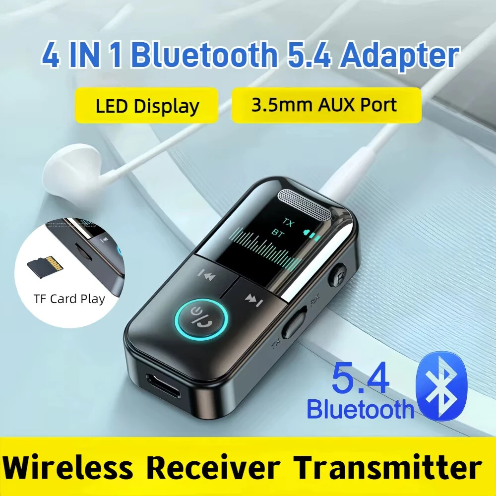 Bluetooth Audio Receiver/Transmitter Wireless Audio For Car Music Headphone Speaker PC TV 200mA Battery Support TF Card — view 3