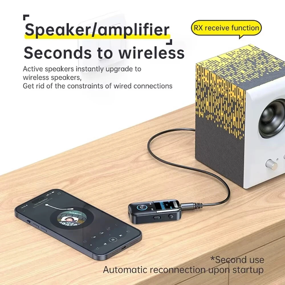 Bluetooth Audio Receiver/Transmitter Wireless Audio For Car Music Headphone Speaker PC TV 200mA Battery Support TF Card — view 4