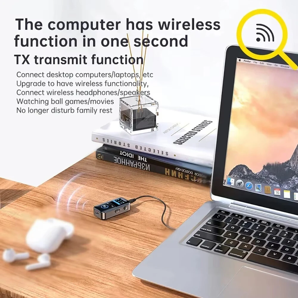 Bluetooth Audio Receiver/Transmitter Wireless Audio For Car Music Headphone Speaker PC TV 200mA Battery Support TF Card — view 5