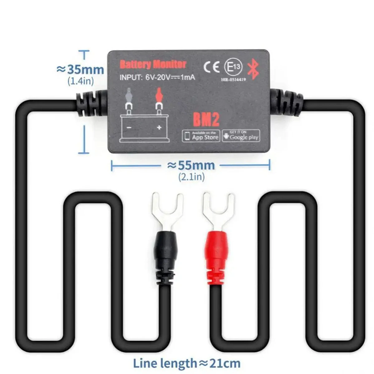 BM2 Battery Monitor Tester for 12V Vehicles Real-Time Notifications Short-Circuit and Reverse-Connection Protection Compatible with Android and iOS Bluetooth 4.0 Graphical Charging History Display — view 5