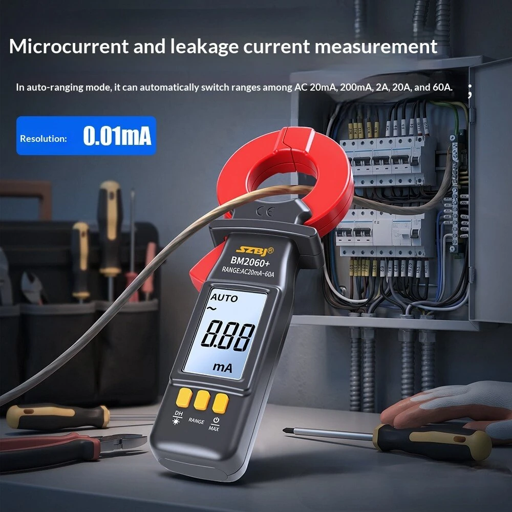 BM2060+ Micro Current Clamp Meter 1999 Counts 24mm Clamp Opening LCD Backlight Auto Manual Ranging — view 3