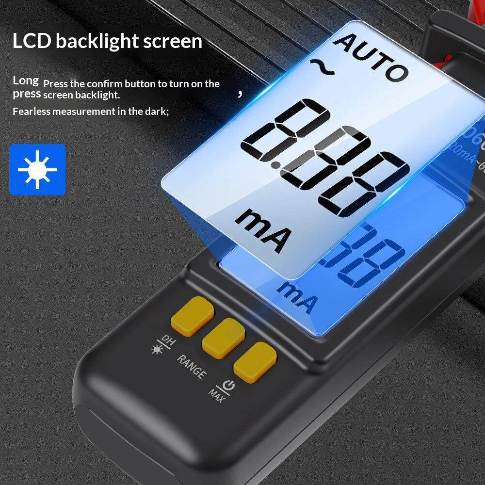 BM2060+ Micro Current Clamp Meter 1999 Counts 24mm Clamp Opening LCD Backlight Auto Manual Ranging — view 5