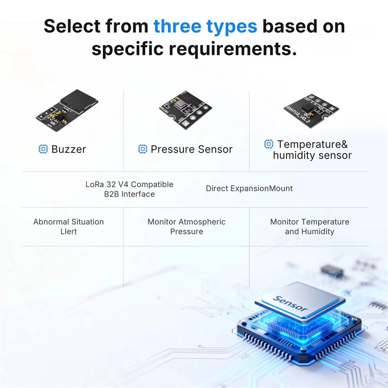 BME280 Atmospheric Pressure Sensor GXHTV3 Temperature & Humidity Sensor Buzzer Module for Heltec V4 Meshtastic WiFi LoRa 32 Expansion Kit — view 5