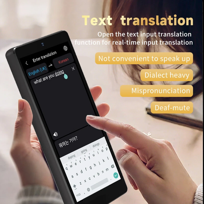 Boeleo S20 Pro 5-inch Audio Translator Video Translator 148 Languages Remote Video Call AI Voice Translator 2G+16G 2000mAh Battery Online Offline OverseaTravel Real-time Conversation Intelligent Translation Device — view 2