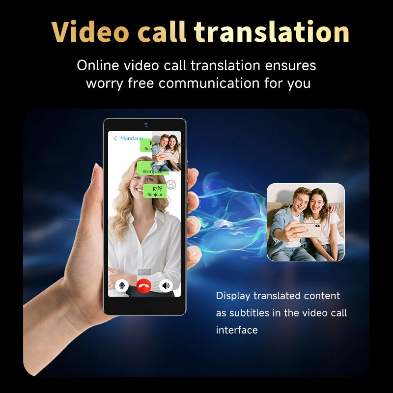 Boeleo S20 Pro 5-inch Audio Translator Video Translator 148 Languages Remote Video Call AI Voice Translator 2G+16G 2000mAh Battery Online Offline OverseaTravel Real-time Conversation Intelligent Translation Device — view 3