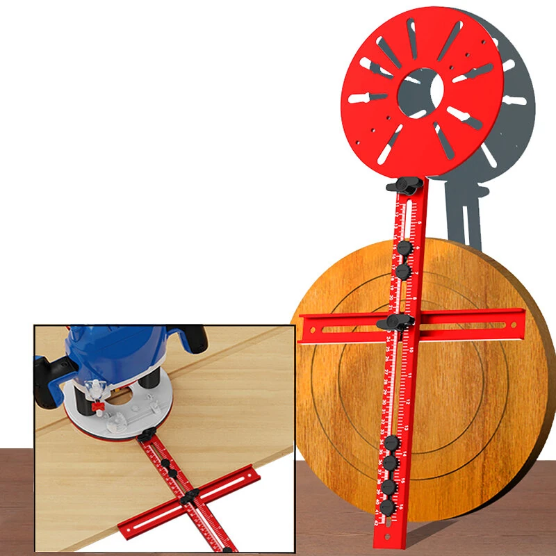 BOHAN 4 in 1 Router Milling Groove Bracket Aluminum Alloy Circle Cutting Jig with 120-650mm Rαdius for Woodworking Trimming Machine — image 1