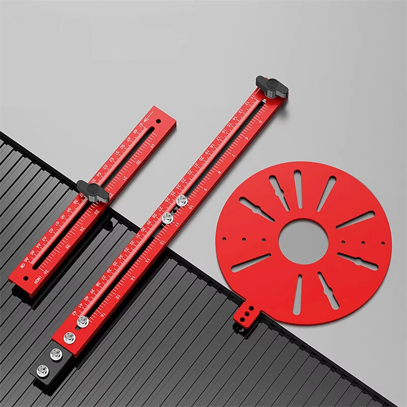 BOHAN 4 in 1 Router Milling Groove Bracket Aluminum Alloy Circle Cutting Jig with 120-650mm Rαdius for Woodworking Trimming Machine — view 5