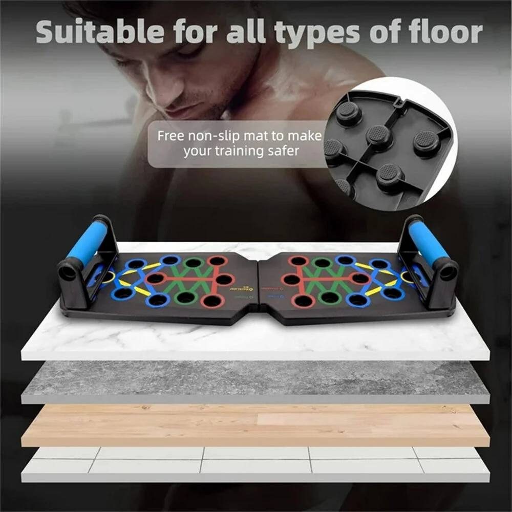 Bominfit 28 in 1 Folding Push Up Board 300kg Load-bearing Sport Plank Abdominal Chest Push-Ups Stands for Fitness Workout Home Gym Exercise — view 2