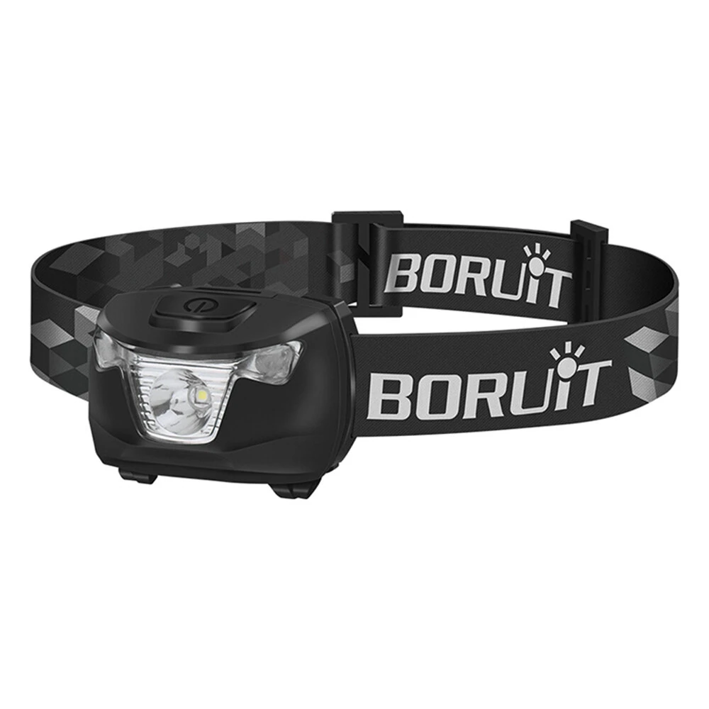 BORUiT White Red Light LED Headlamp Use AAA Battery 4 Modes Super Bright Head Lamp Waterproof Head Torch — view 2