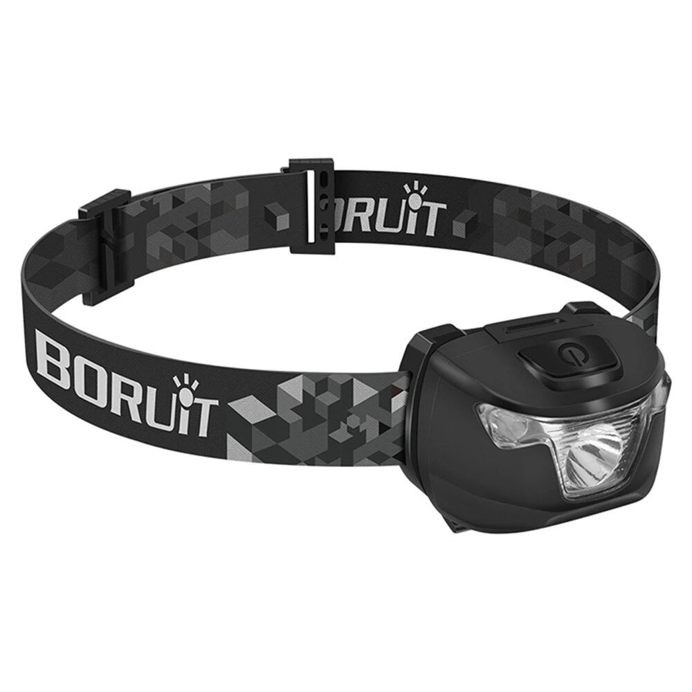 BORUiT White Red Light LED Headlamp Use AAA Battery 4 Modes Super Bright Head Lamp Waterproof Head Torch — view 3
