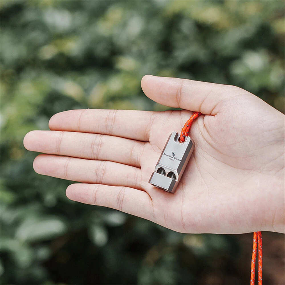 Boundless Voyage Titanium Whistle Ultralight Titanium Emergency Whistle Outdoor Survival Camping Hiking Exploring Tools Ti9021O — image 1