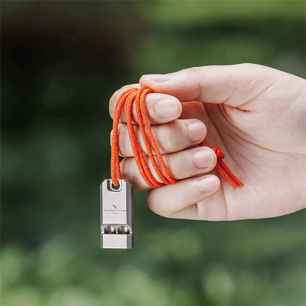 Boundless Voyage Titanium Whistle Ultralight Titanium Emergency Whistle Outdoor Survival Camping Hiking Exploring Tools Ti9021O — view 2