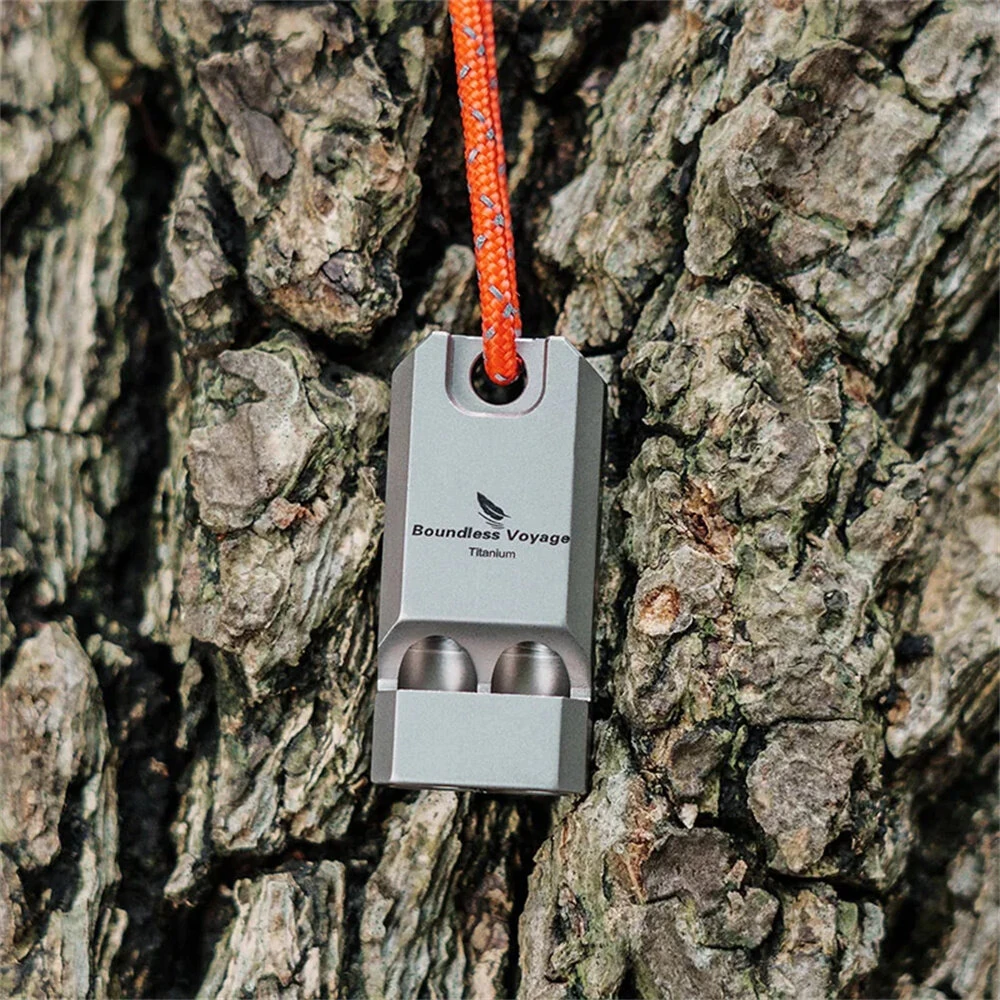 Boundless Voyage Titanium Whistle Ultralight Titanium Emergency Whistle Outdoor Survival Camping Hiking Exploring Tools Ti9021O — view 4