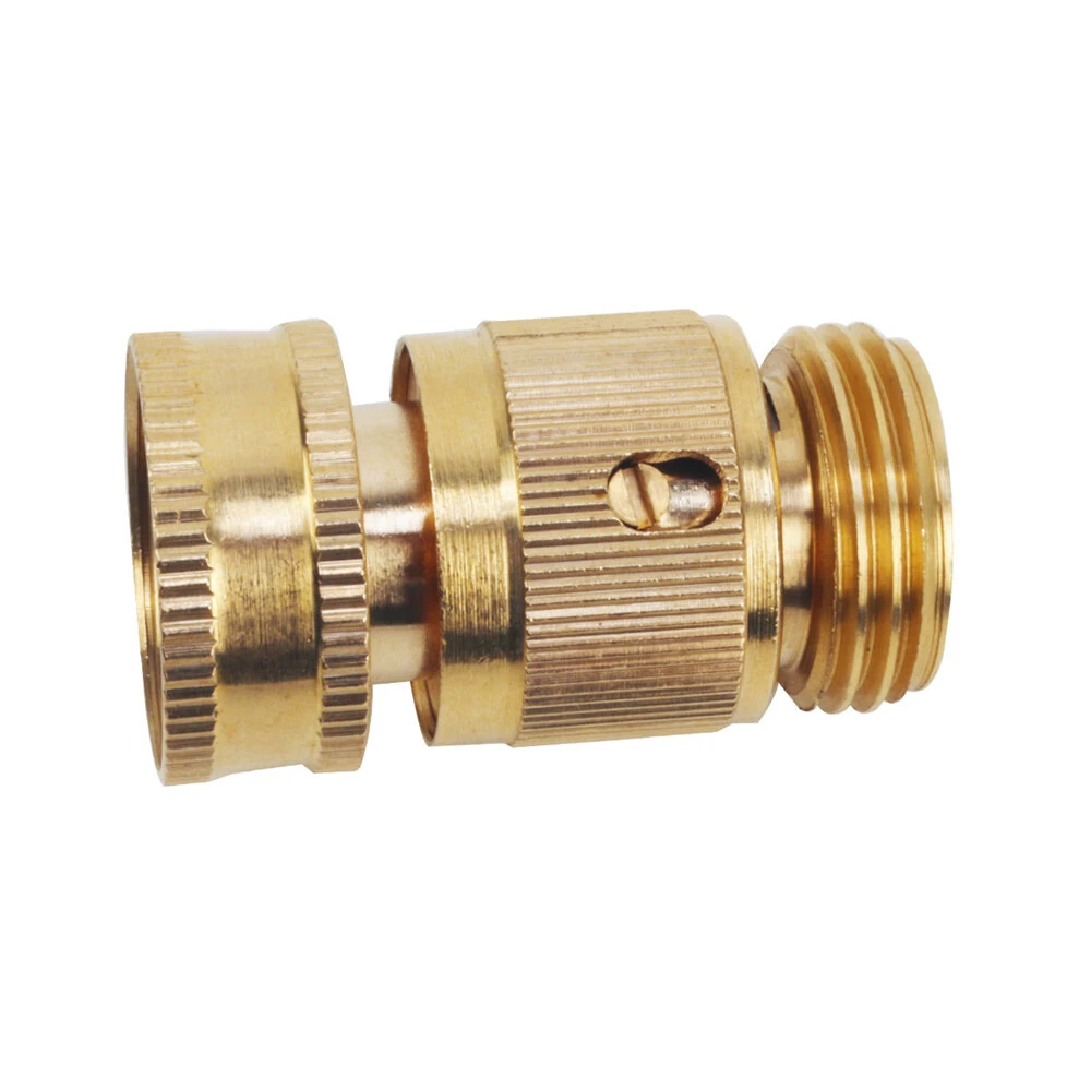 Brass 3/4" Hose Quick Connector Male and Female Set Water Hose Fitting European Style Leak Proof Rubber Washer Easy Installation Gardening Accessories — view 4